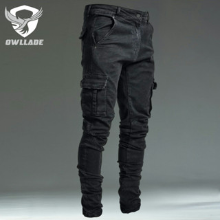 Eaglade Skinny Slim Fit Denim Cargo Jeans Pants for Men L006…