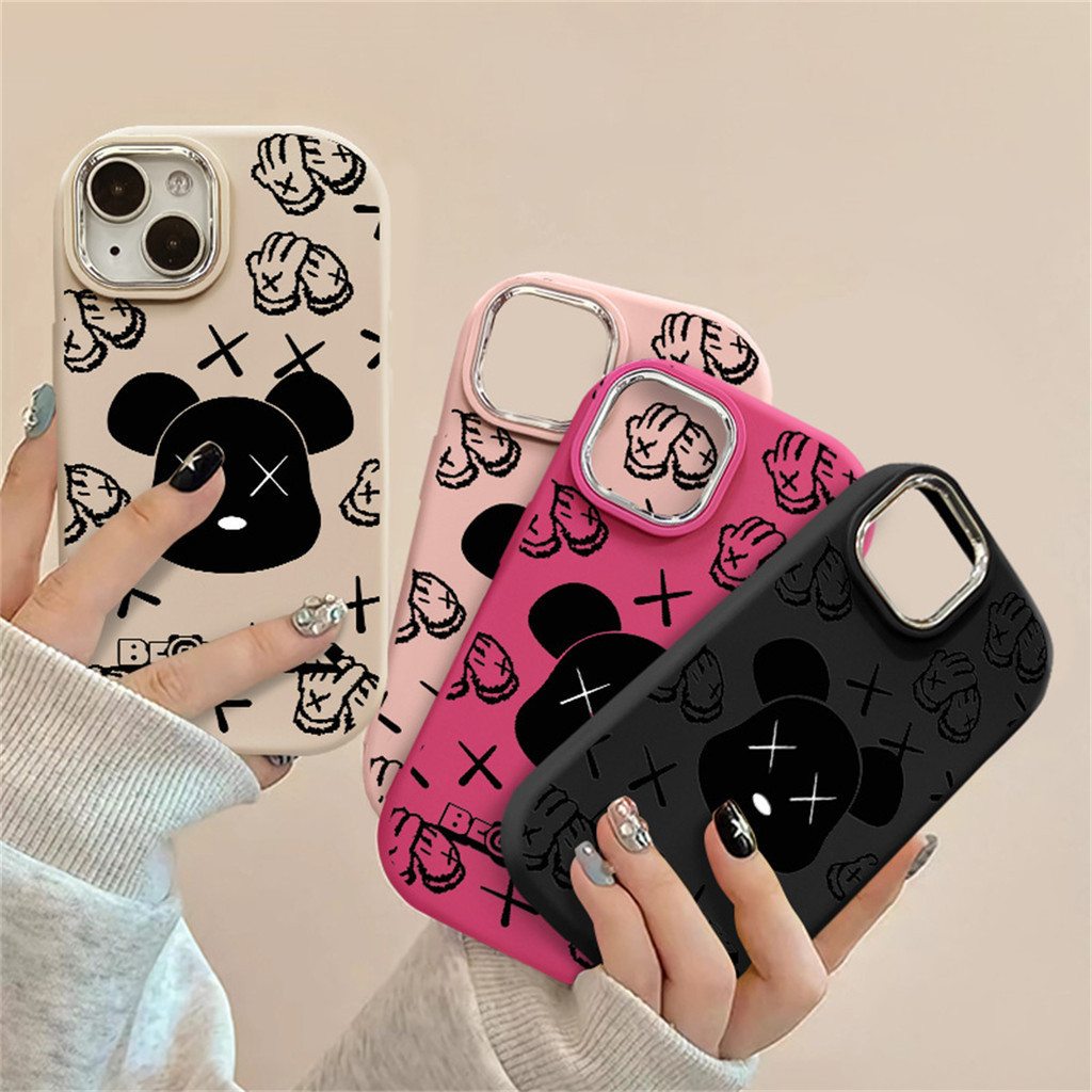 เคสโทรศัพท์ซิลิโคน TPU แบบนิ่ม ลายหมีน่ารัก กันกระแทก สําหรับ IPhone 15 13 14 12 11 Pro 7 8 Plus Xs XR Xs Max