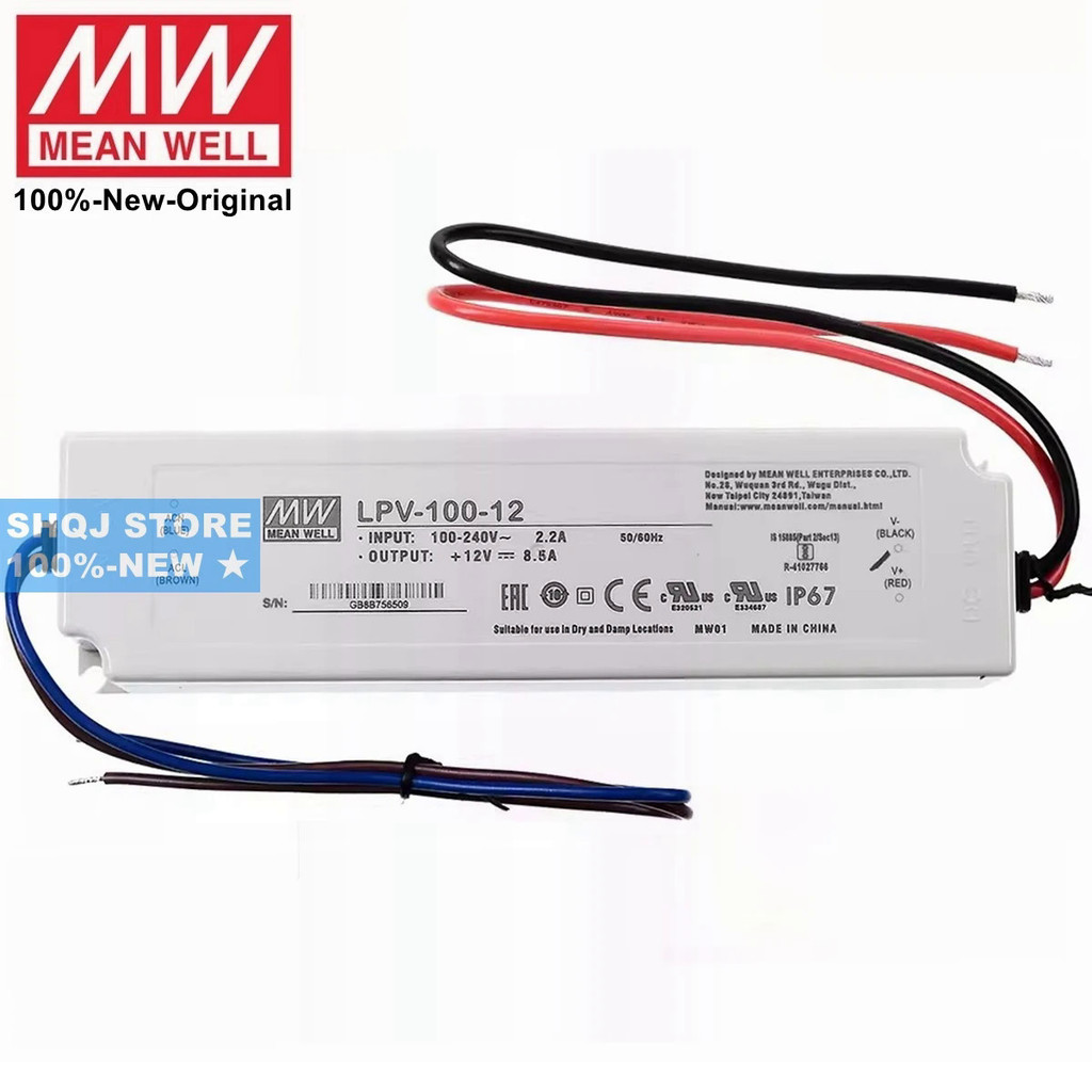 MEAN WELL 100%-ใหม่ LPV-100-24 LPV-100-12 LPV-100-5 LPV-100-36 LPV-100-48 100W 24V 12V เอาต์พุตเดี่ย