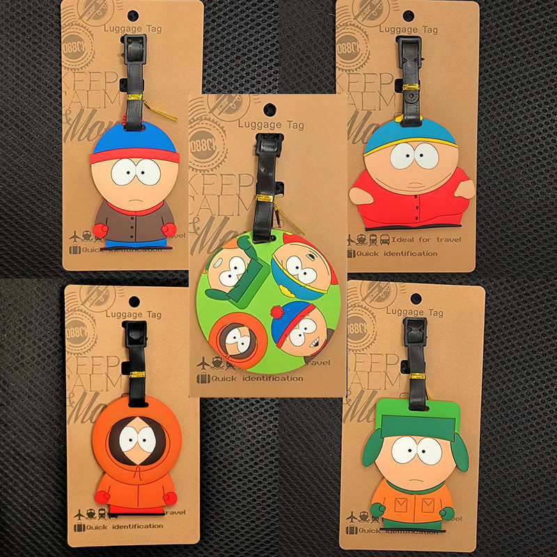 South Park ป้ายแท็กซิลิกาเจล ลายการ์ตูน แบบพกพา สําหรับติดกระเป๋าเดินทาง