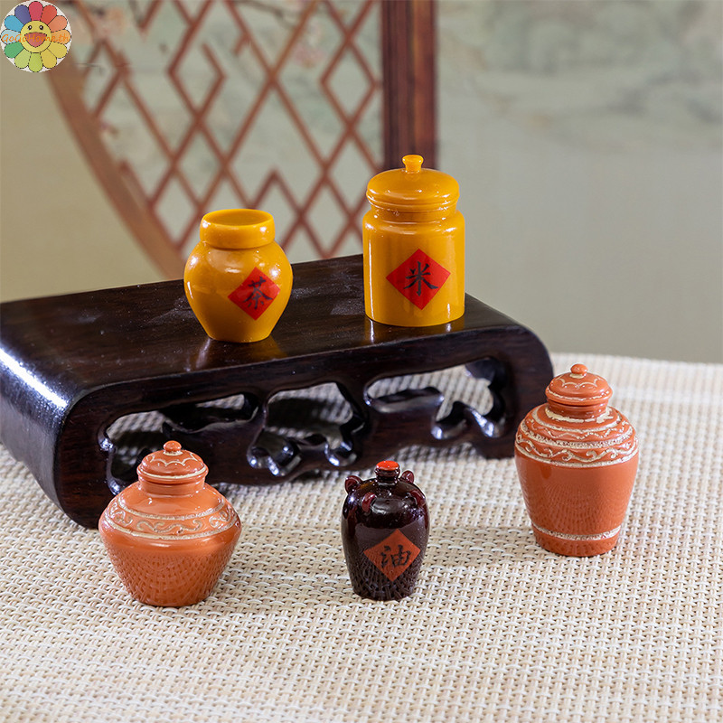 Gogogo 6 ชิ ้ น 1 กล ่ อง 12 Dollhouse Miniature Wine แท ่ นบูชาชา Jar หม ้ อดินกระถางดอกไม ้ แจกันตกแต ่ งบ ้ านของเล ่ นตุ ๊ กตาอุปกรณ ์ เสริม TH