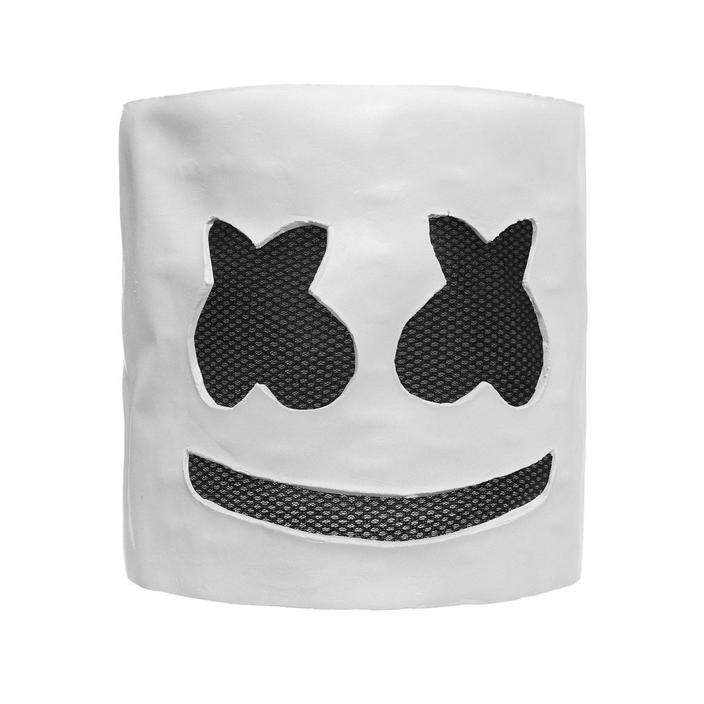 Halloween Party Night Club Latex White Mask ผู้ใหญ่ DJ Marshmello หน้ากากเครื่องแต่งกาย