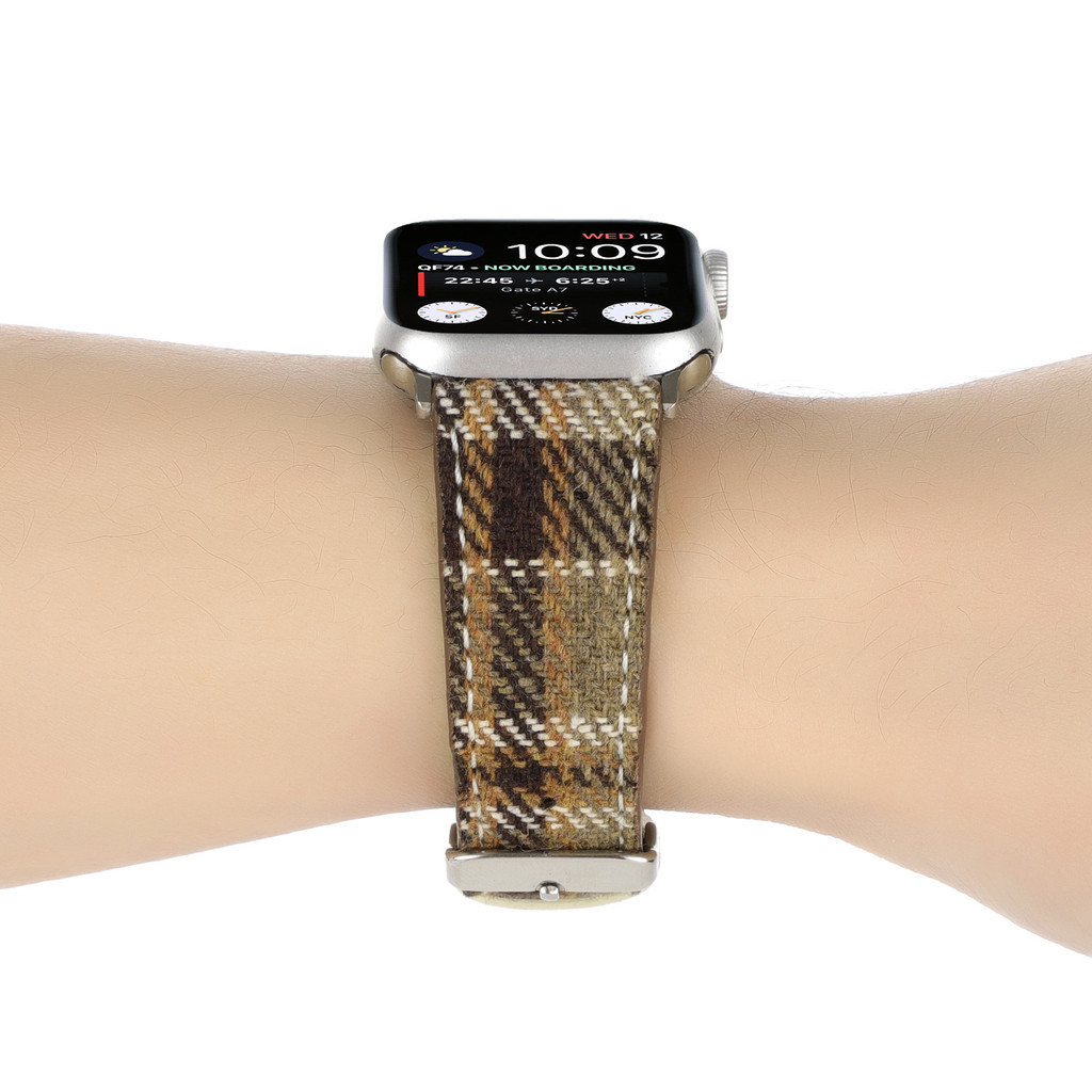 สายนาฬิกาลายสก็อตรุ่นใหม่ iwatch8สายนาฬิกาลายสก็อตหรูหราเหมาะสำหรับ AppleWatch9-1 Apple Watch