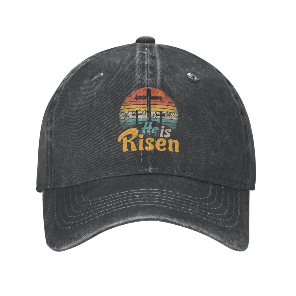 He Is Risen Christian Easter Jesus Cap สไตล์ถนนอเนกประสงค์