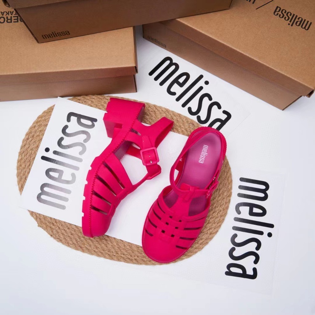 [ คุณภาพสูง ] 2024melissas-Jelly รองเท ้ าส ้ นสูงรองเท ้ าแตะโรมันรองเท ้ าแตะชายหาดผู ้ หญิง