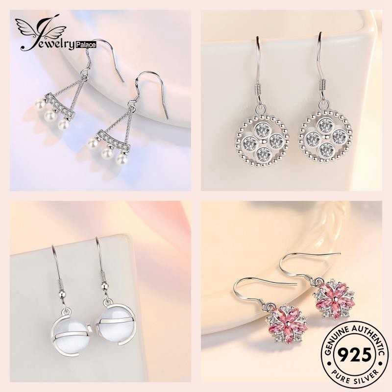 JEWELRYPALACE JEWELRY เงิน 925 แท้ ตุ้มหู แฟชั่น ผู้หญิง เพชร ห่วง ต่างหู M142