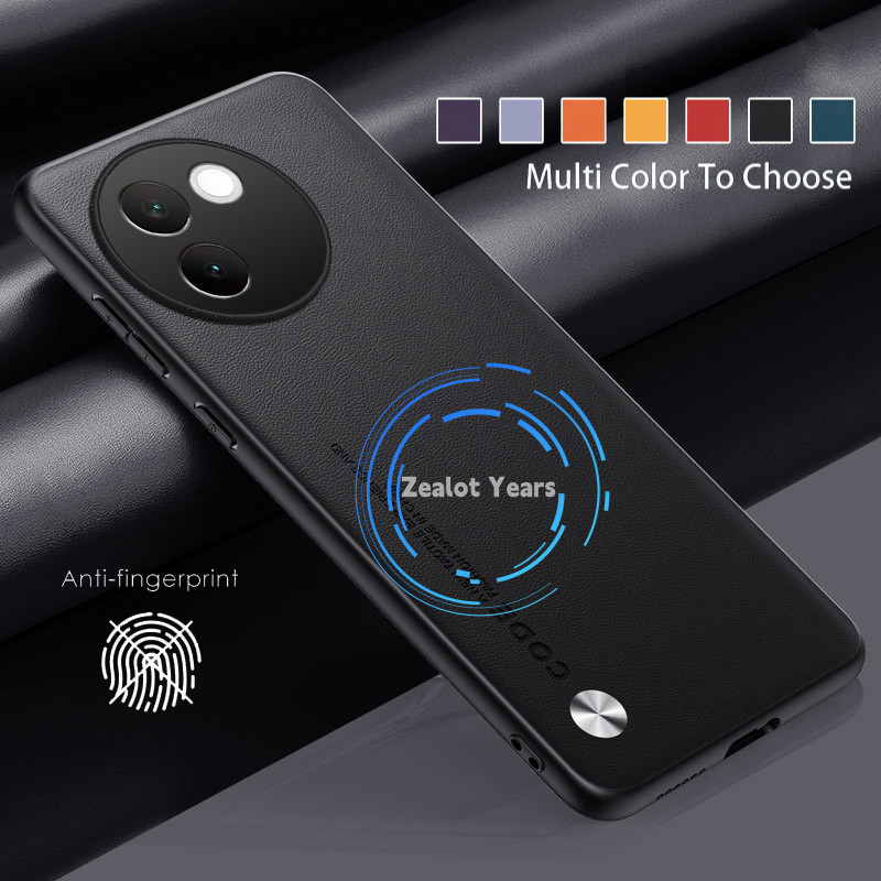 สําหรับ Vivo V30E 5G V30 E PU หรูหราผิวธรรมดาหนังเคสโทรศัพท ์ TPU กรอบนุ ่ มกันกระแทกปกหลัง