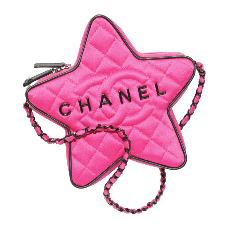 Chanel/Chanel Women's Bag Purple Red Satin Star Chain Single Shoulder Crossbody