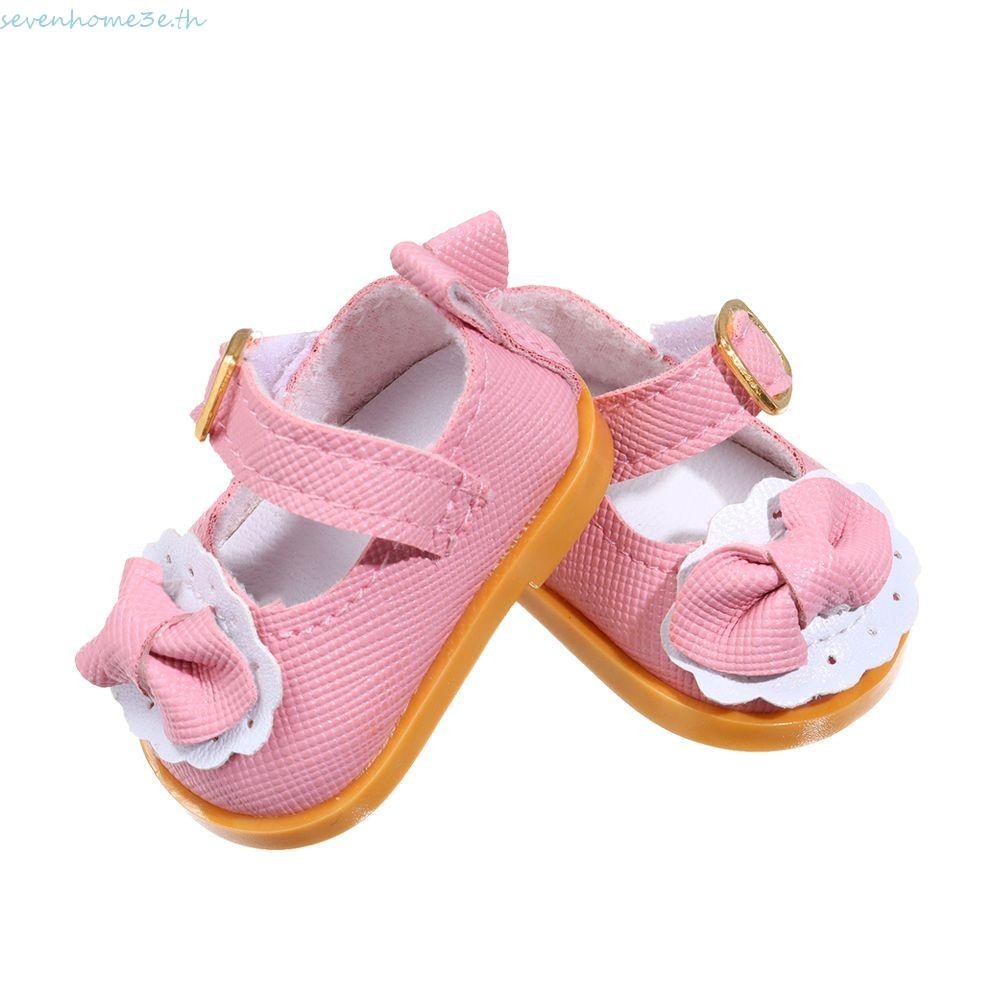 Sevenhome3e ตุ๊กตารองเท้าเด็กของเล่น DIY ตุ๊กตา Handmade รองเท้าตุ๊กตาผ้าฝ้าย 5.5 ซม. 14 นิ้ว Mini Bow รองเท้า