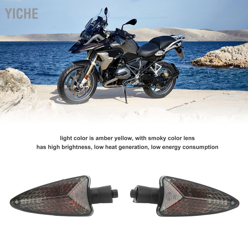 YiChe 2pcs 12V สัญญาณไฟเลี้ยวรถจักรยานยนต์ไฟ Amber สีเหลือง LED สำหรับ K02 G310GS K03 G310R K50 R1200GS r1250GS