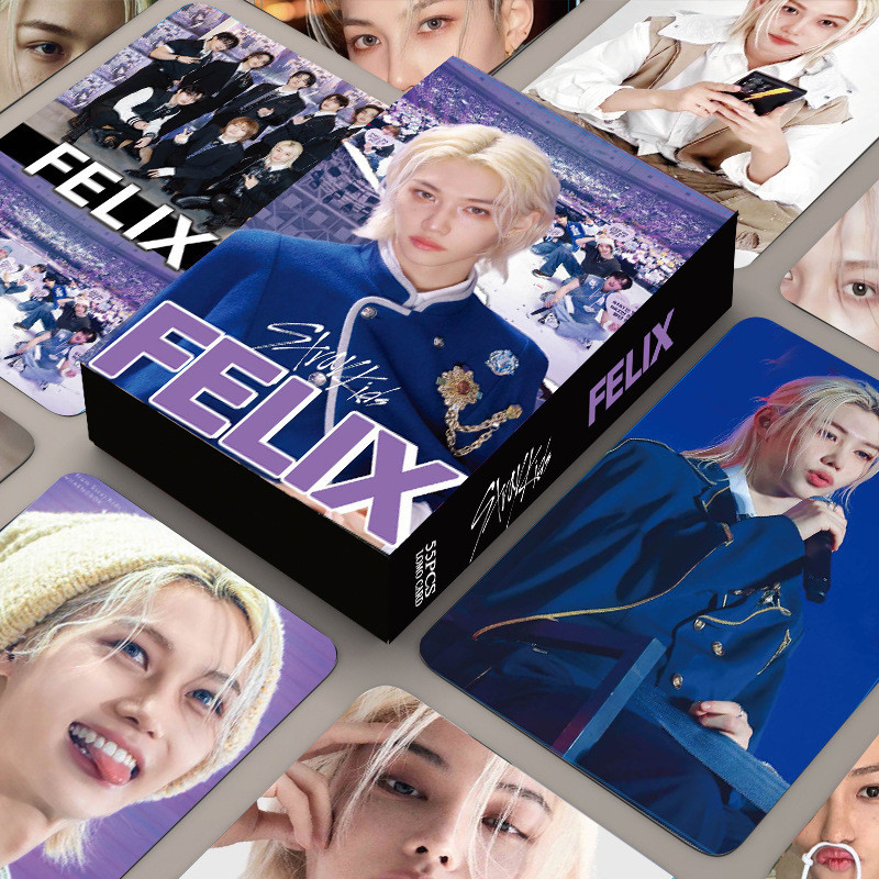 Kpop Stray kids Felix อัลบั้มใหม่ 55 การ์ดขนาดเล็ก การ์ดโปสการ์ด การ์ด LOMO ชนิดบรรจุกล่อง การ์ดสะสม