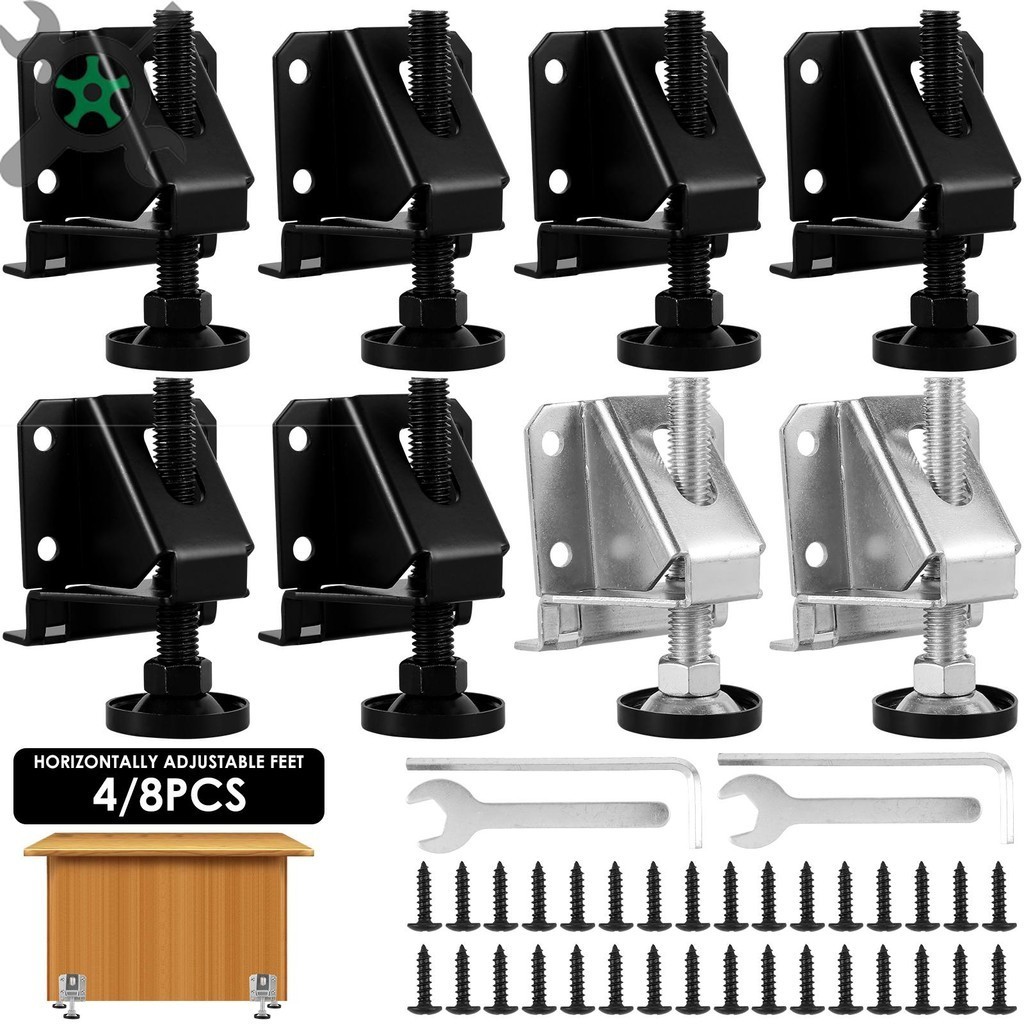 4/8 ชิ้นเฟอร์นิเจอร์ Leveling ฟุต 0-2 นิ้วปรับความสูง Heavy Duty ตู้เสื้อผ้าขา Leveler SHOPTKC1039