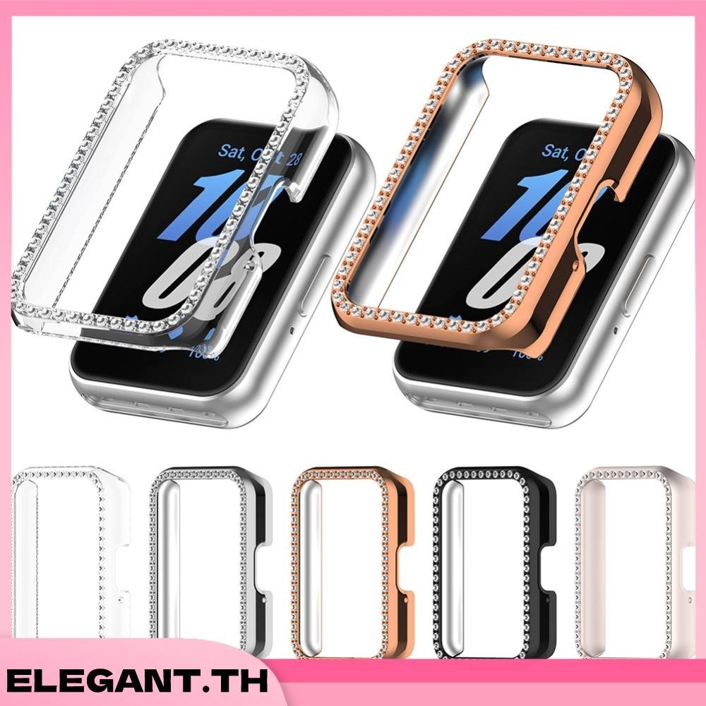 Pc Diamond Inlaid Case เคสป ้ องกันกรอบนาฬิกาสําหรับ Samsung Galaxy Fit 3