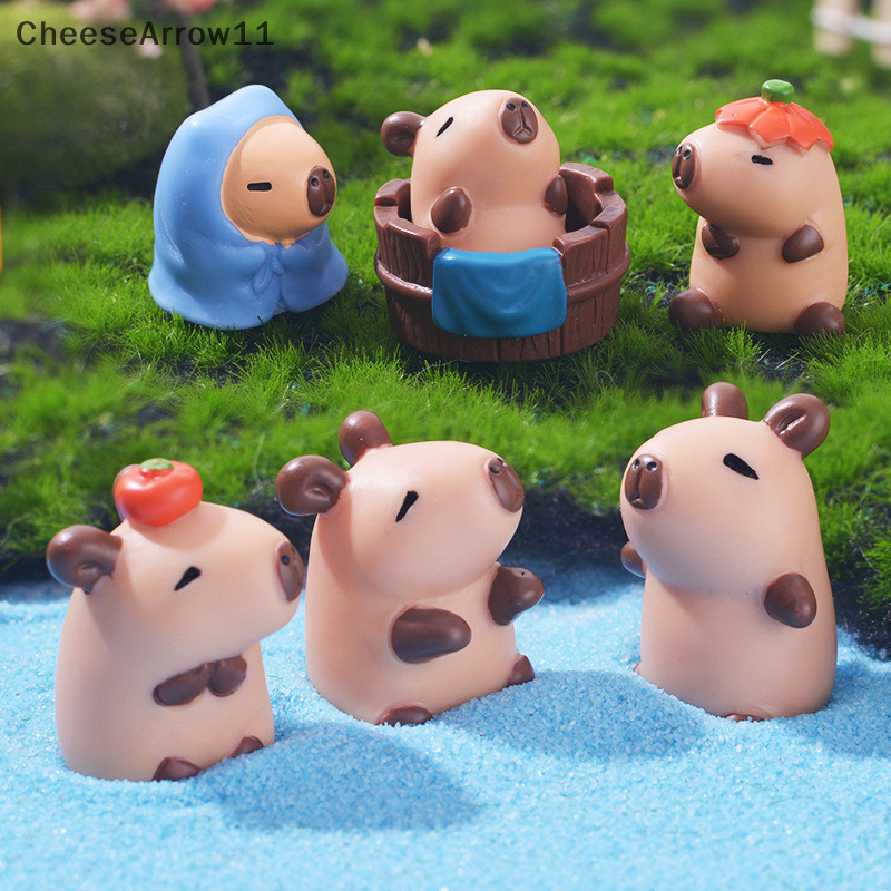 Che Capybara สัตว ์ จําลอง Mini Capybara Action Figures Figurine ตกแต ่ งบ ้ านเด ็ กของขวัญ DIY Micro Landscape เครื ่ องประดับ TH