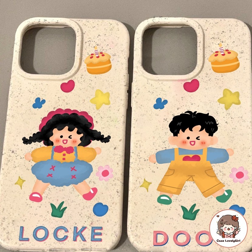 ส่งจากไทย เด็กผู้หญิง การ์ตูน คู่รัก เคส iPhone 15 11 13 14 12 pro max XR 7 8plus Xs Max ตอซังข้าว Soft Case