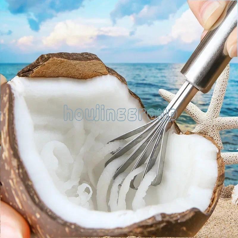 ที่ขูดเนื้อมะพร้าวสแตนเลสกบมะพร้าวกบเนื้อมะพร้าวกินสิ่งประดิษฐ์เนื้อกบเกล็ดปลา