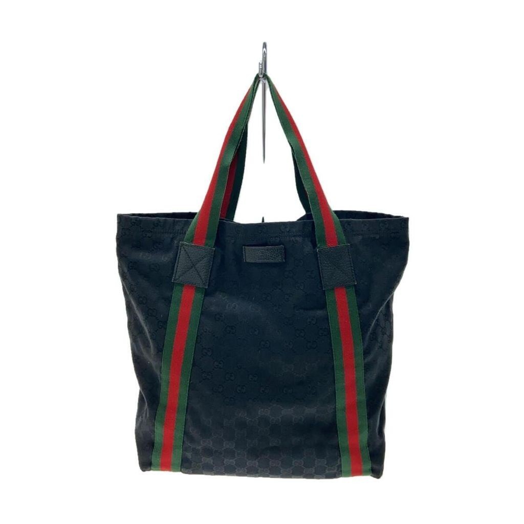 GUCCI Tote Bag Sherry Line GG Canvas Black Direct from Japan Secondhand