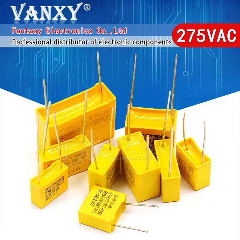 10 ชิ้น 275VAC ตัวเก็บประจุ X2 series 0.01UF ~ 2.2UF ตัวเก็บประจุฟิล์มโพรพิลีนใหม่ 10nf 100nf 150nf 200nf 680nf 470nf 1UF