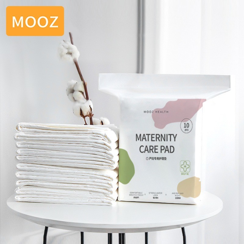MOOZ เบาะนอนแผ่นรองดูแลหลังคลอดผ้าปูที่นอนแบบใช้แล้วทิ้งแผ่นรองประจำเดือนขนาดใหญ่การดูแลหลังคลอดแผ่นรองปัสสาวะสำหรับสตรีมีครรภ์แผ่นอนามัยเพิ่มความหนา CDC001
