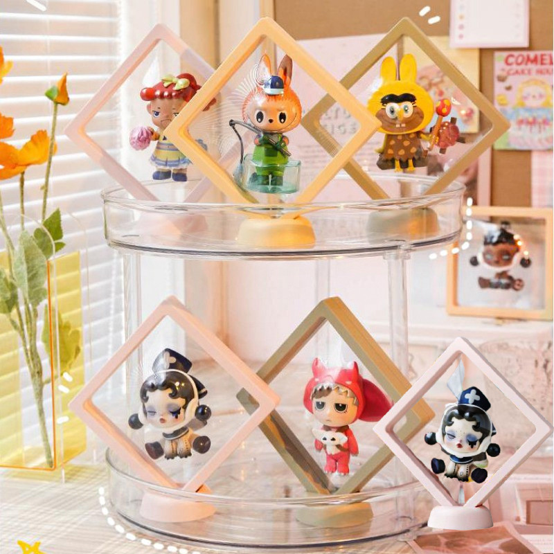 พร้อมส่ง กล่องโชว์โมเดล 3D 2pcs มีขาตั้ง ป้องกันฝุ่น กล่องใส
