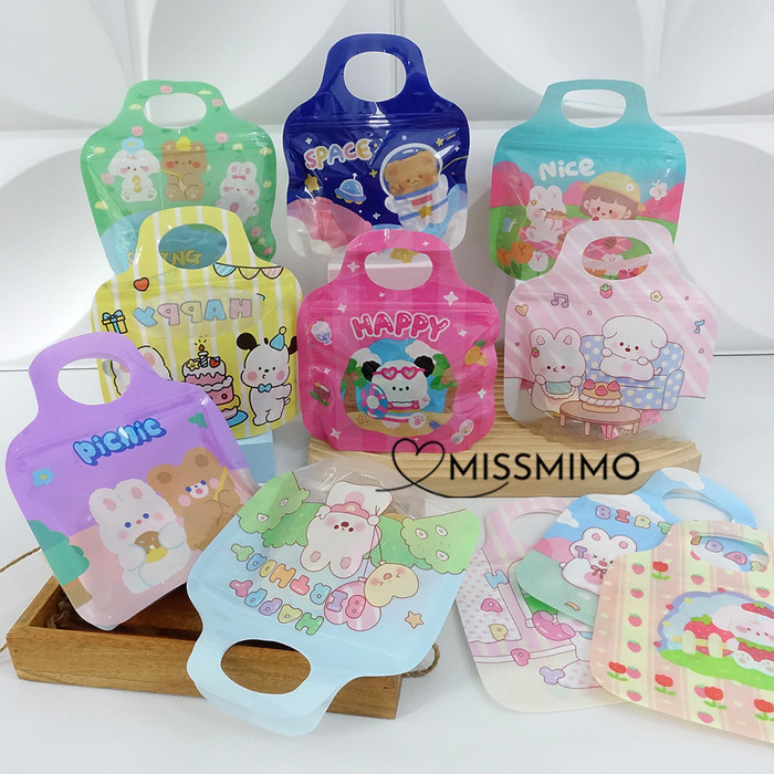 ถุงซิปล็อคพลาสติก Mini Goodie Bag Candy Biscuit Snack Tote Bag