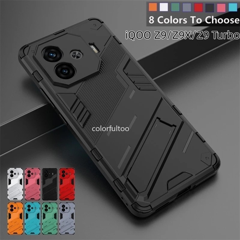 สําหรับ Vivo iQOO Z9 Z9x Z9 Turbo Z9Turbo iQOOZ9 iQOOZ9x 5G เคสโทรศัพท์แฟชั่นเกราะกันกระแทกกันชนปลอกกล้องป้องกันวงเล็บฮาร์ดปกหลัง Shell