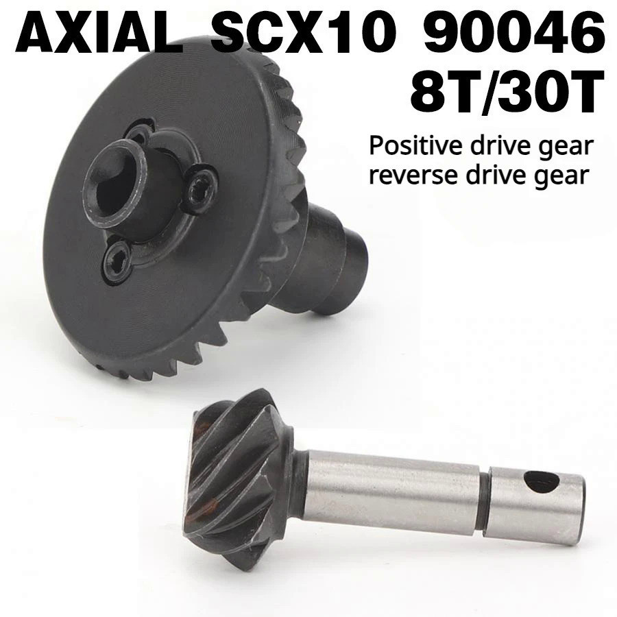 8T /30T เหล็ก Helical Bevel Axle Gear Positive reverse drive Gear สําหรับ 1/10 RC Crawler Axial SCX1