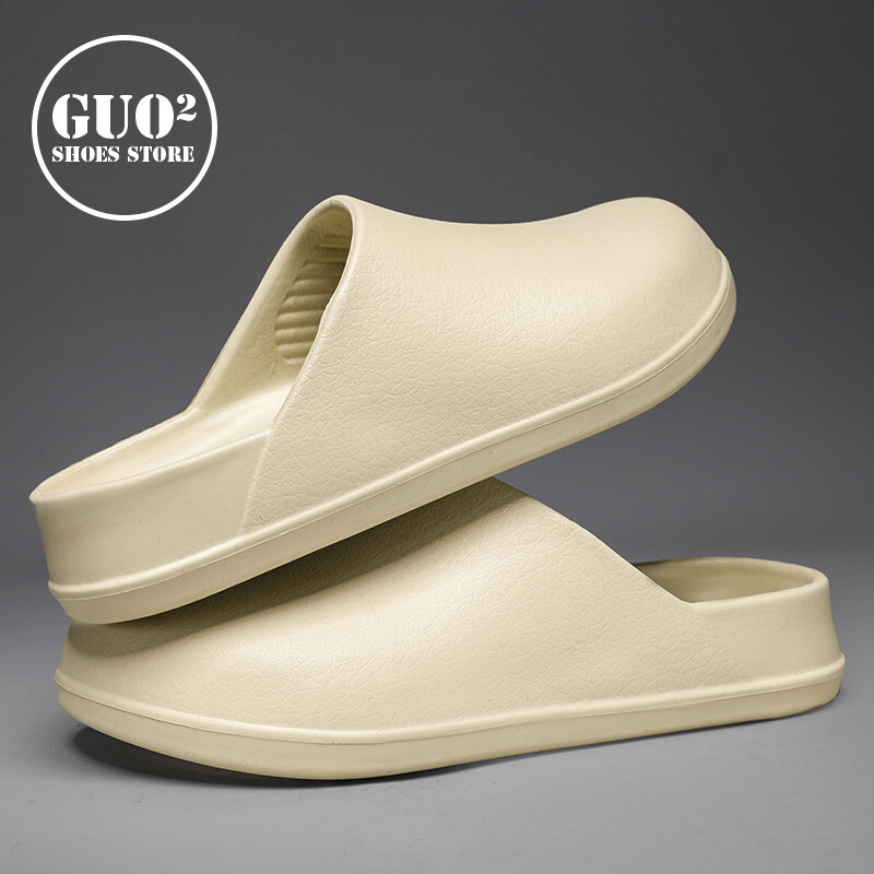 ชาย/หญิงญี่ปุ่น Simple Toe-Covered รองเท้าแตะ EVA หนา Soled รองเท้าแตะแฟชั่นสบายๆกลางแจ้งสวมรองเท้าแตะรองเท้าแตะคู่กันน้ํา Anti-S