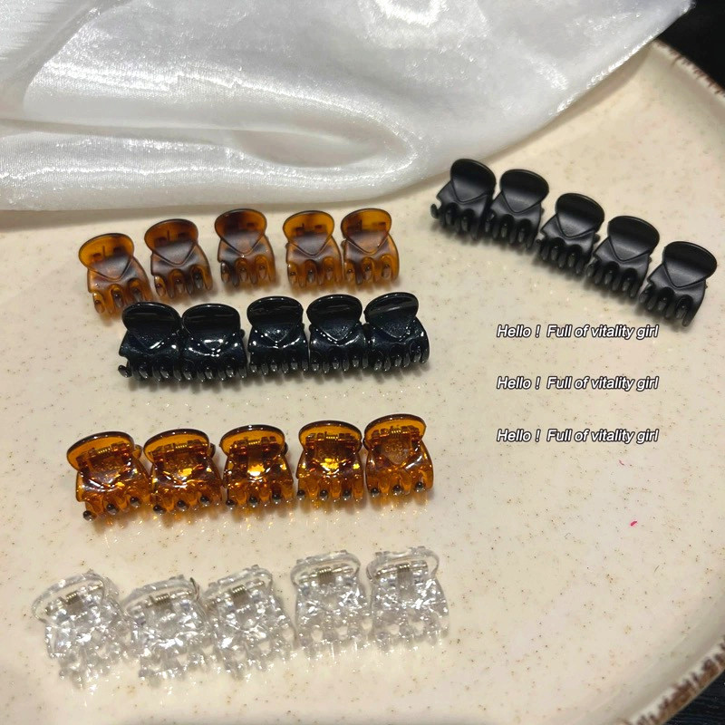 1บาท หนีบผม กิ๊บติดผมหน้าม้าถักสีดำขนาดเล็กมินิคว้าคลิปกิ๊บติดผมโปร่งใสสำหรับผู้หญิง