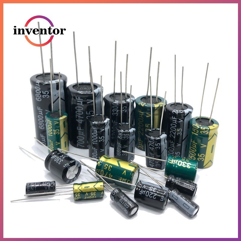 Dip 10V 16V 25V 35V 50V การใส่โดยตรงอลูมิเนียมอิเล็กโทรไลซิส 0.1UF 0.22UF 0.33UF 0.47UF 1UF 10UF 22U