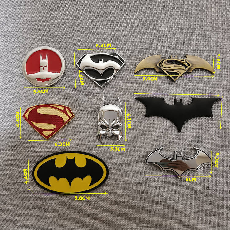 Car Personality Batman Car Badge Modification Bat Car Body Stickers Rear Sign Sticker Metal Rear Badge Modification I9WI