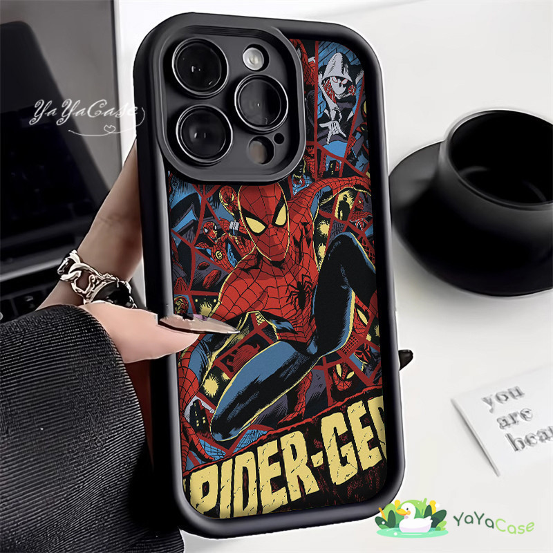 สำหรับ iPhone11 13 Case FOR เคสไอโฟน14 15 12 pro max 6 7 8 14 15 Plus X XR XS Max การ์ตูน Spiderman สไตล์ กันกระแทก เคส
