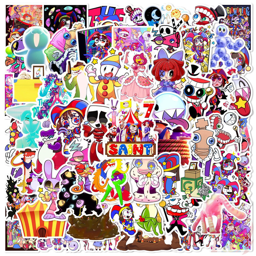 สติ๊กเกอร์ The Amazing Digital Circus Series 05 60 ชิ้น/เซ็ตกันน้ํา DIY Fashion Decals สติ๊กเกอร์ Doodle