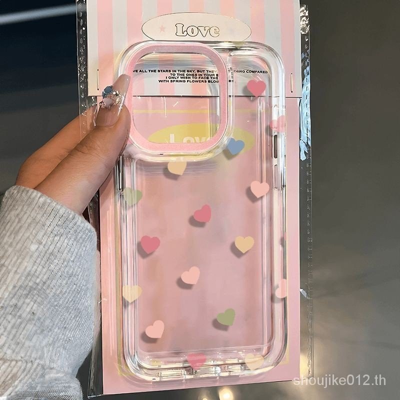 Full Screen Love ins สไตล์เหมาะสําหรับ iPhone 14 1115 13 12 Plus Pro Max XSMAXXSXR กล้องป้องกันซิลิโ