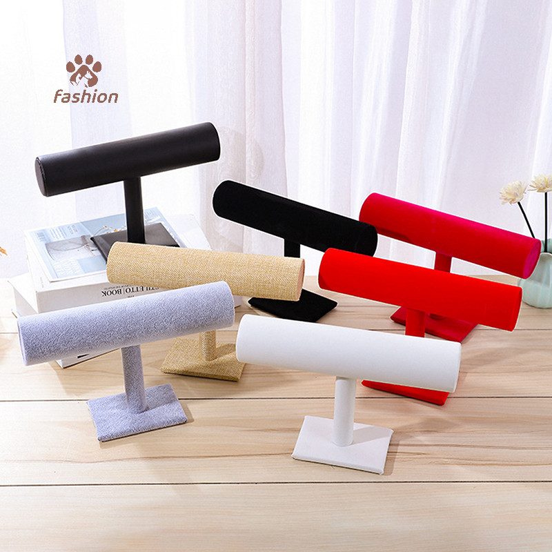 [แฟชั่น] ที่วางสร้อยข้อมือ, ขาตั้งเครื่องประดับกํามะหยี่สีเทา, ขาตั้งจัดแสดงสร้อยข้อมือที่ถอดออกได้, ที่วางเครื่องประดับสําหรับแสดงนาฬิกา {ไทย}