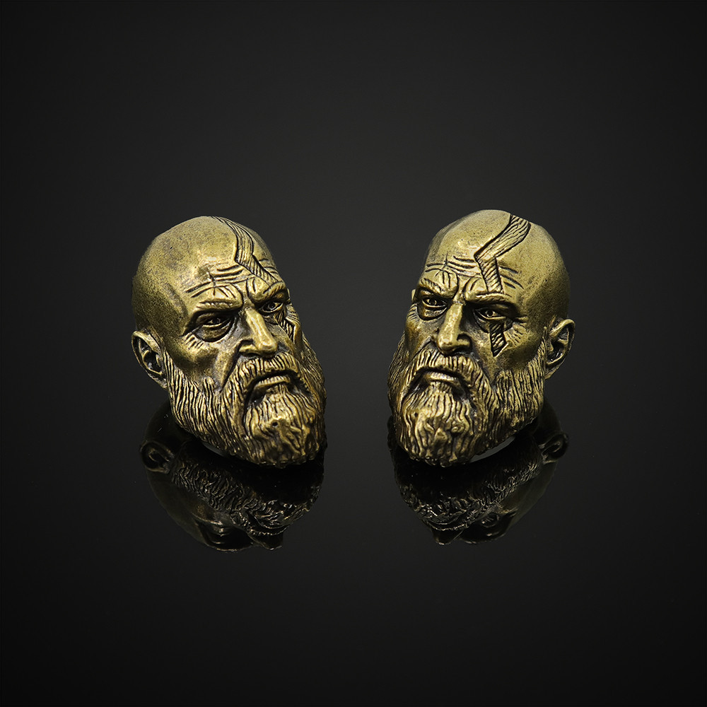 Cnedc ยาว Bearded Spartan นักรบลูกปัดทองเหลืองกลางแจ้ง DIY Paracord ทอเชือกเส้นเล็กจี้สร้อยข้อมือ Charms เครื่องประดับอุปกรณ์เสริม