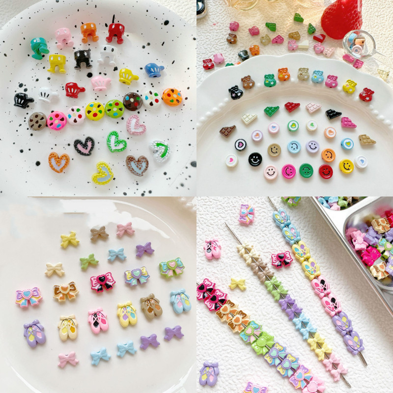 5pcs/set Love รอบสแควร ์ Lacquer โลหะผสม Handmade DIY ลูกปัดหลวมสร ้ อยข ้ อมือลูกปัดสร ้ อยคออุปกรณ ์ เสริม