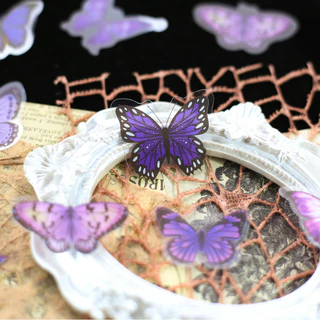 Journamm 40pcs สติกเกอร์ผีเสื้อน่ารักอุปกรณ์หัตถกรรม Collage Junk Journal Scrapbooking ความงามสติกเกอร์โรงเรียนเครื่องเขียน