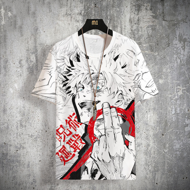 2024 Jujutsu Kaisen อะนิเมะเสื ้ อยืดสําหรับเด ็ กฤดูร ้ อนแห ้ งเร ็ ว Satoru Gojo Tee