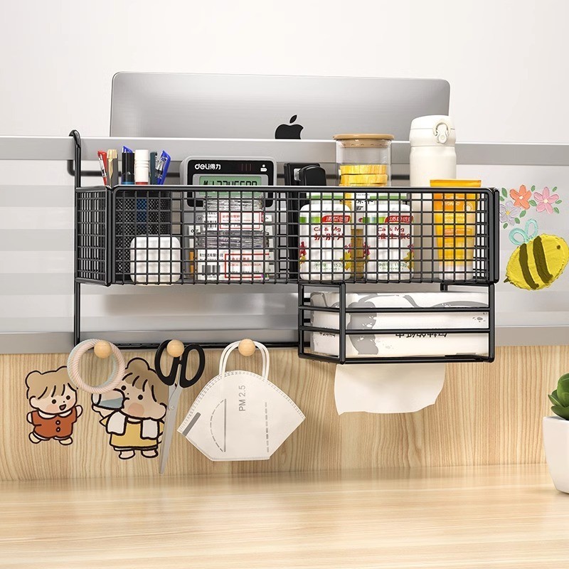 ชั้นเก็บโต๊ะ Office Girls Work Position ตะขอแขวน Tidy-up ชั้นวางข้างโต๊ะตั้งโต๊ะ