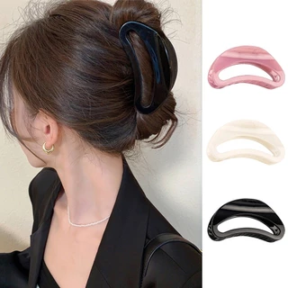 เกาหลีเยลลี ่ สีขนาดใหญ ่ Crescent กลับช ้ อนกระทะผม Shark คลิปเครื ่ องประดับผมสาว