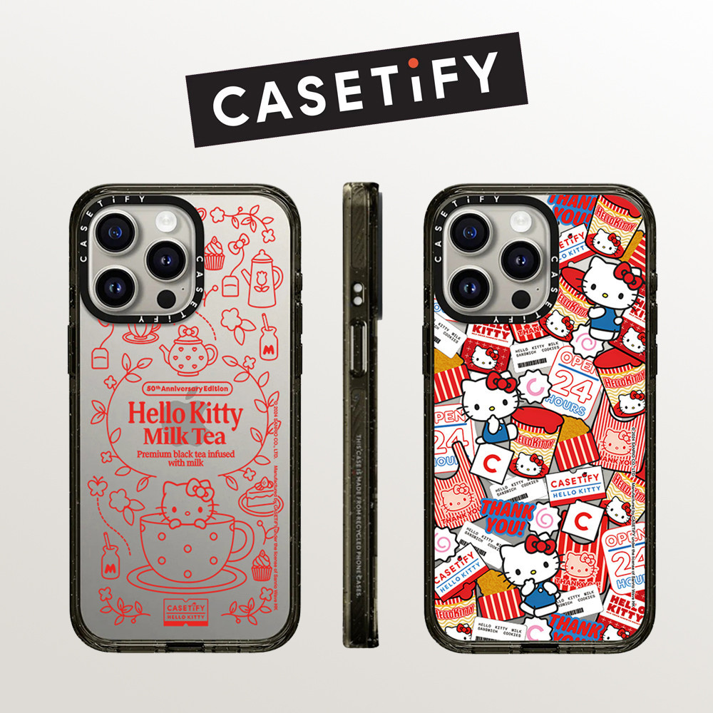 Drop proof glitter CASETIFY เคสโทรศัพท์โปร่งใสสําหรับ iPhone 15 plus 15pro 15promax 14 14pro 14promax 13pro น่ารัก kitty hard case สําหรับ 12promax iPhone 11 case อัพเกรดคุณภาพสูง