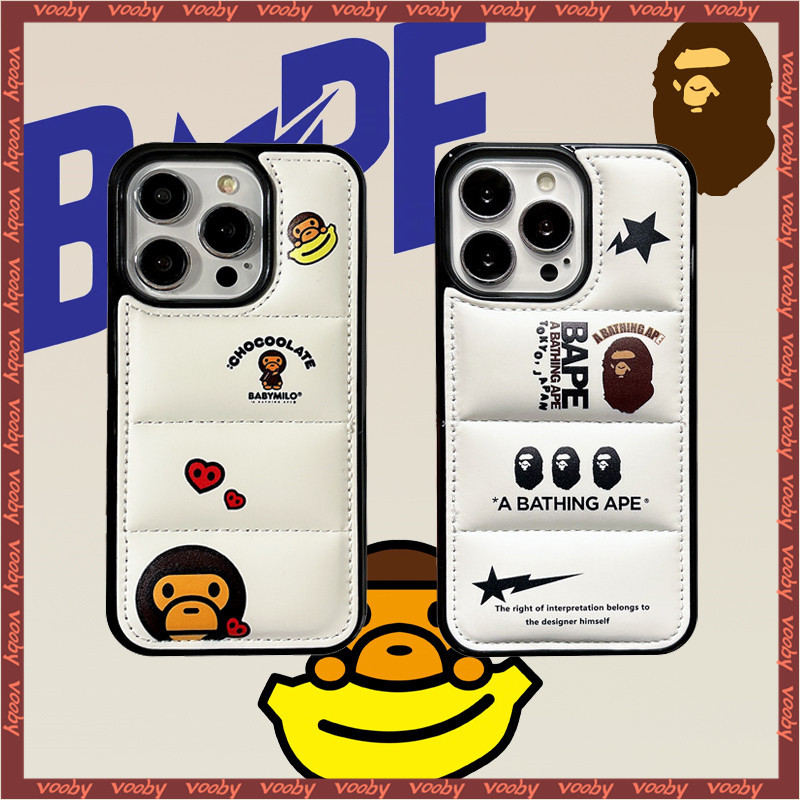 แบรนด์ Street BAPE APE Baby Milo classics sign label Down jacket เคสโทรศัพท์เหมาะสําหรับ IPhone16 16PM 16P 15 15 15P 15PM 14 14Pro 13 13P 13PM 12 12P 12PM 11 11P 11P 11P 11P 11PM X XR MAX 7