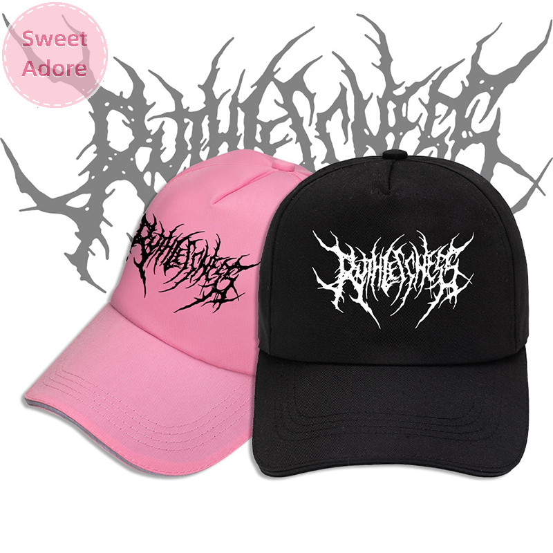 Sweetadore Gothic Street Punk Fraueen เบสบอลหมวกผ้าฝ้ายแฟชั่นเย็บปักถักร้อยกลางแจ้งสีดํากีฬาหมวกผู้ชายผู้หญิง Hip Hop Snapback หมวกพ่อ TH