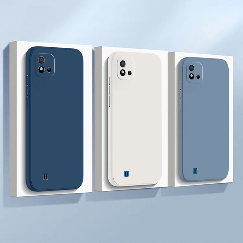 เคส Realme C20 Realme C11 2021 กรณีโทรศัพท์มือถือสีทึบ เลนส์กล้องป้องกันเต็มรูปแบบกันกระแทก TPU Jelly Soft Case C7K