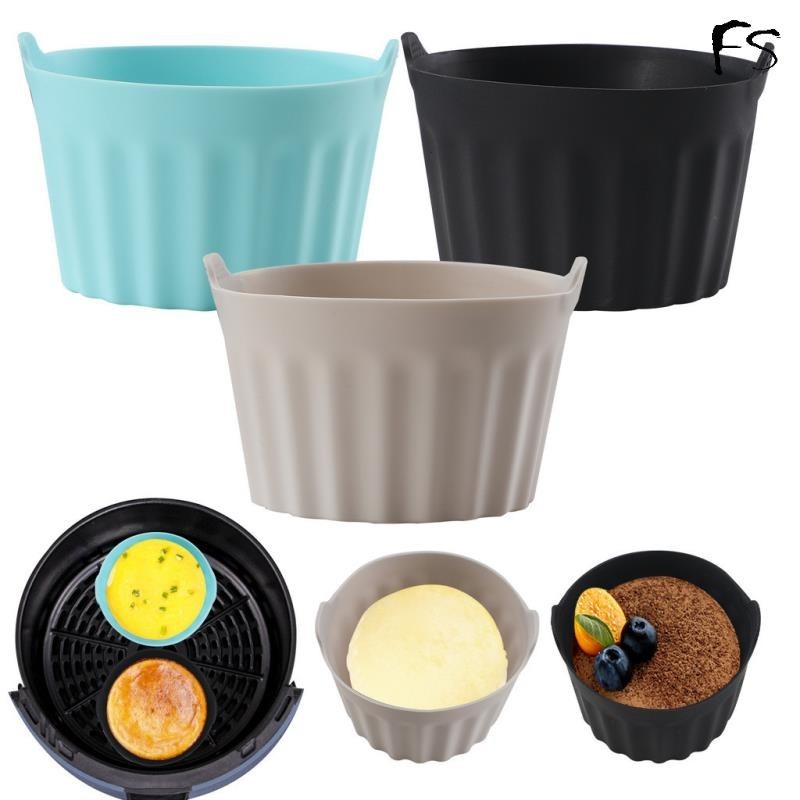 6pcs/set Air Fryer ตะกร ้ าซิลิโคนแม ่ พิมพ ์ ซิลิโคน Airfryer เตาอบถาดอบพิซซ ่ าทอดตะกร ้ าไก ่ แม ่ พิมพ ์ ซิลิโคนสําหรับ Air Fryer