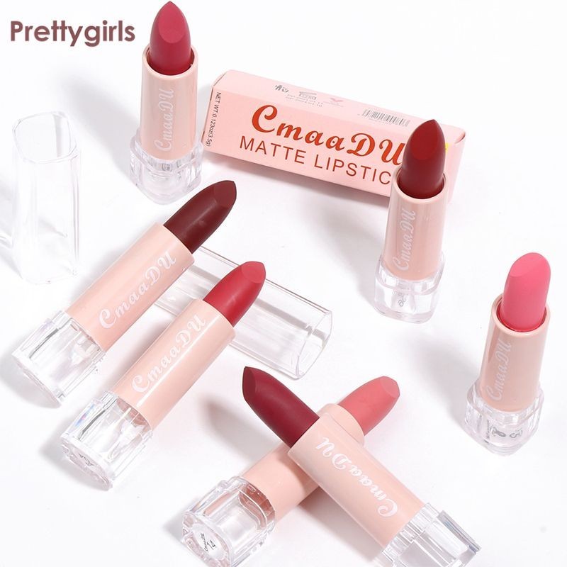 [PY] Cmaadu ลิปสติก ลิปกลอส เนื้อแมตต์ กันน้ํา ไม่จางหาย ไม่ติดแก้ว-PY