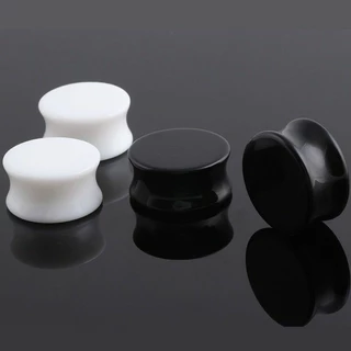 1 คู่อานอะคริลิคหูปลั๊ก Double Flared ต่างหูวัด Unisex