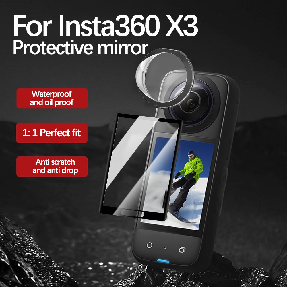 ชุดฟิล์มกระจกนิรภัยสําหรับ Insta360 X3 - 3D HD Lens Guards Cover - Anti-scratch Protective Curved Film - ปกป้องหน้าจอโปร่งใส - Clear Full Coverage Film