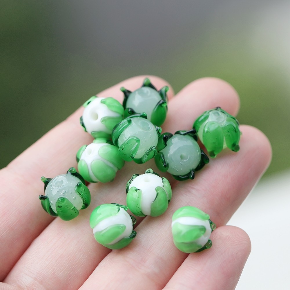 St. kunkka 2-10 ชิ้นลูกปัดดอกไม้แก้วประณีตดอกไม้รูปลูกปัดสําหรับ DIY Beading เครื่องประดับเครื่องประดับทํา — صورة 6